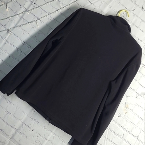 Vintage 90s STARTER Rich Black Collared Full Zip Fleece Sweatshirt Jacket Size S - Picture 12 of 14